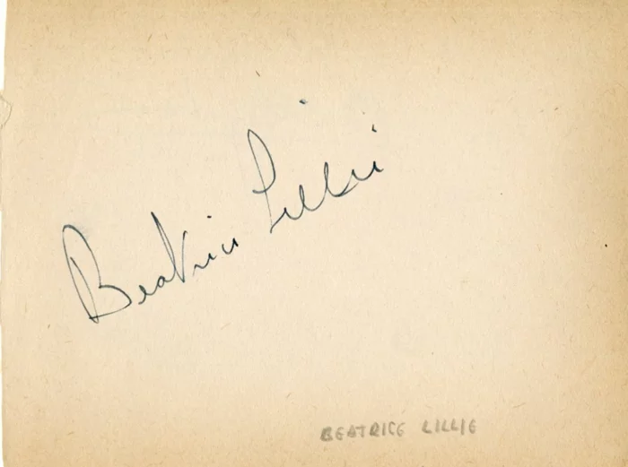 Beatrice Lillie autograph