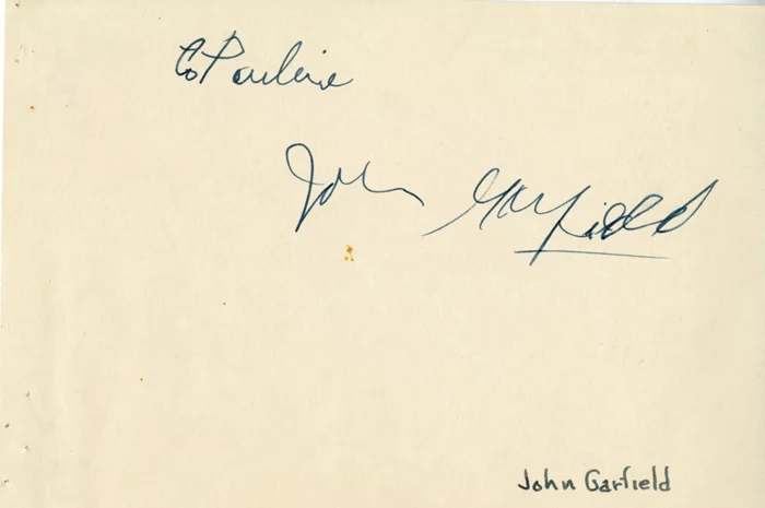 John Garfield autograph