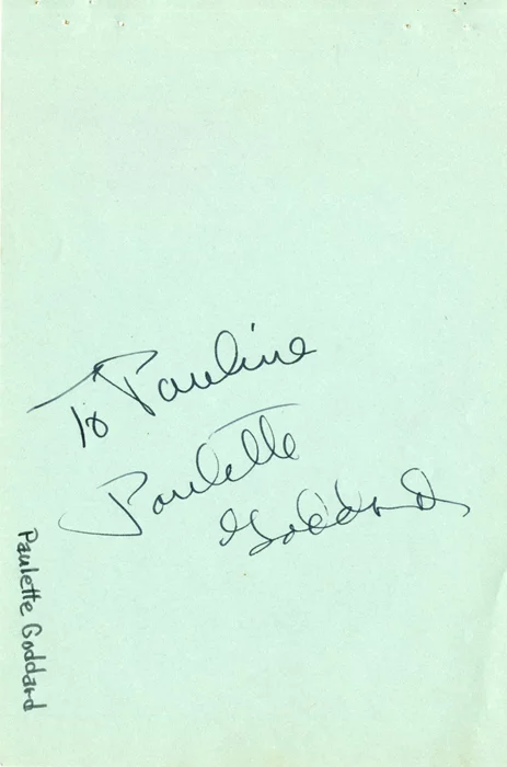 Paulette Goddard autograph
