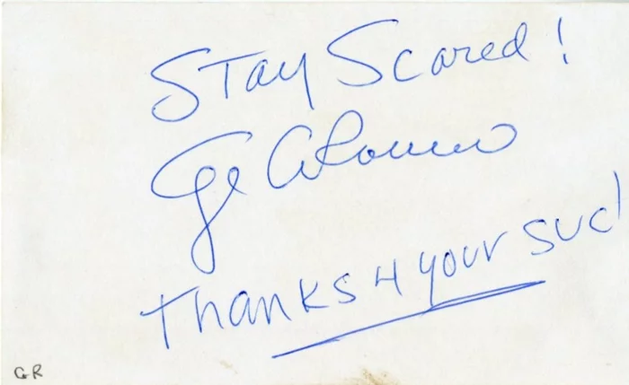 George Romero autograph