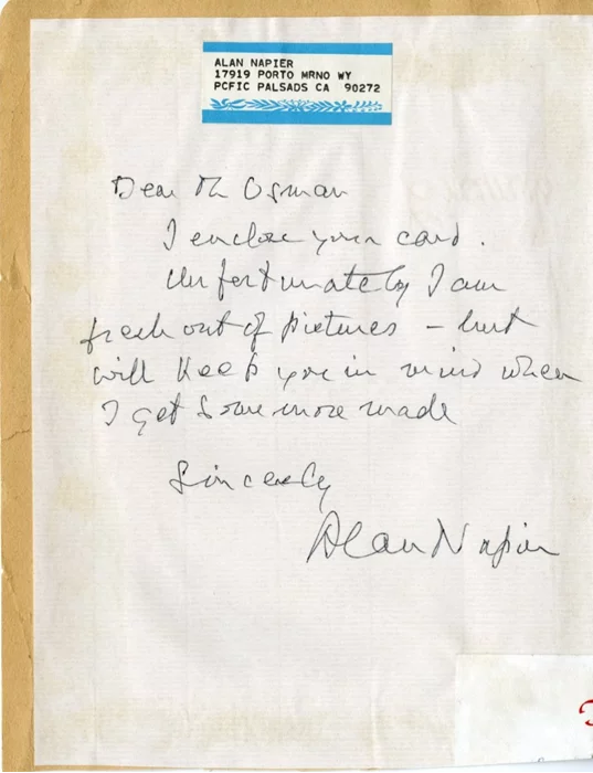 Alan Napier autograph