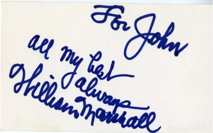 William Marshall autograph
