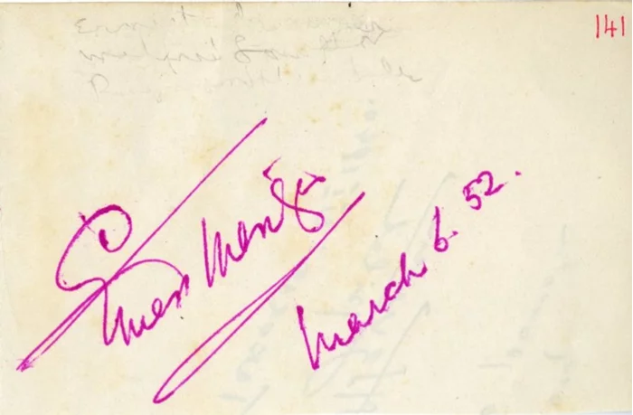 Ernest Thesiger autograph