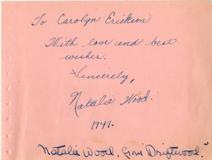 Natalie Wood autograph
