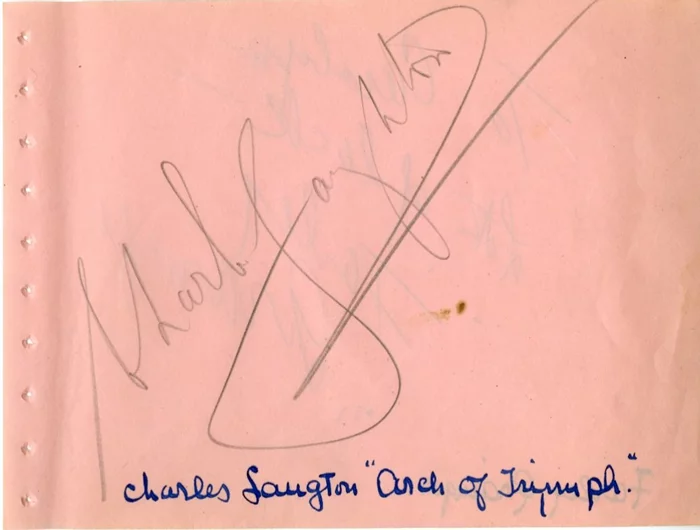Charles Laughton autograph