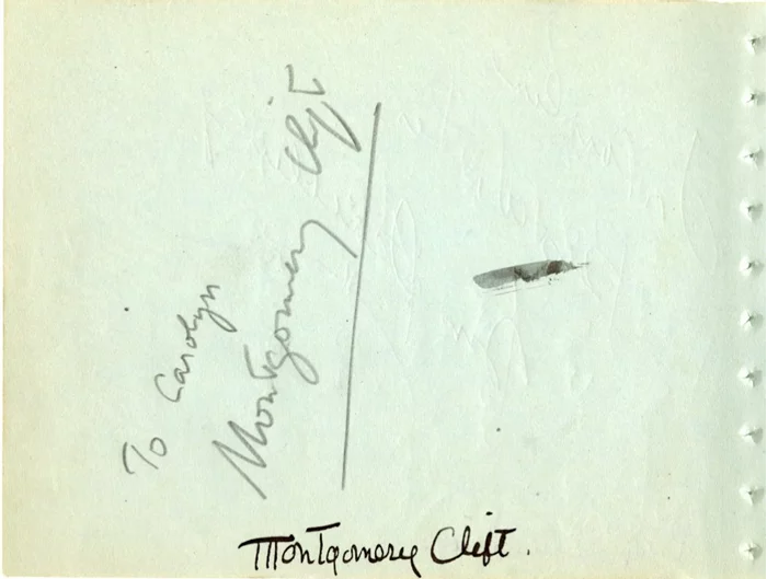 Montgomery Clift autograph
