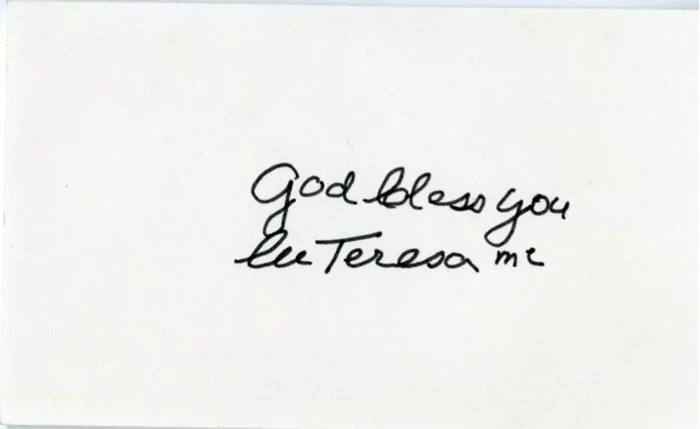 Mother Teresa autograph