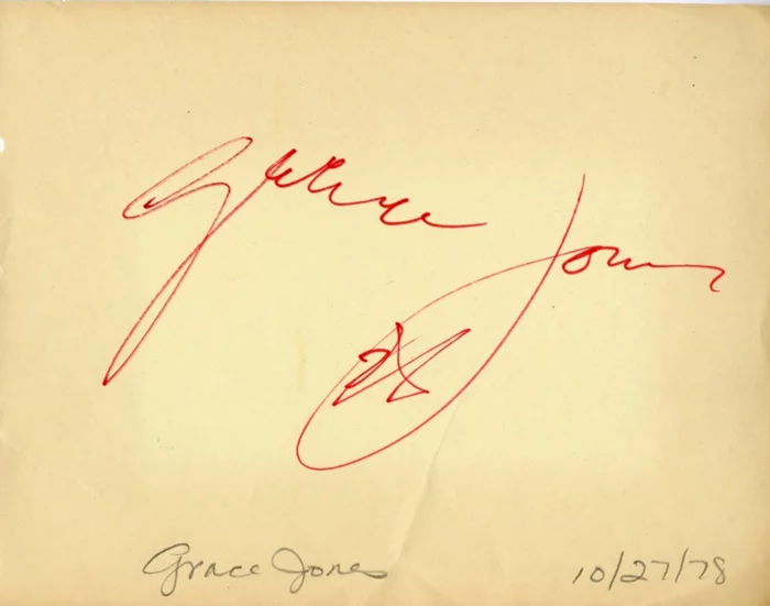 Grace Jones autograph