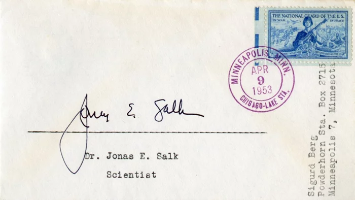 Jonas Salk autograph