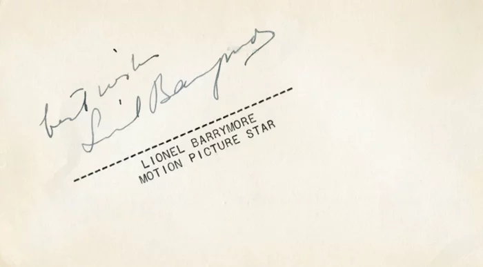 Lionel Barrymore autograph