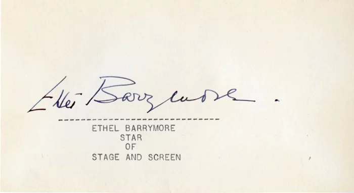 Ethel Barrymore autograph