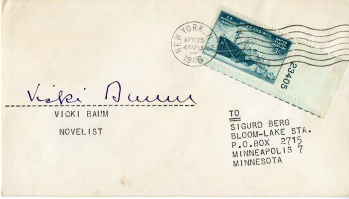 Vicki Baum autograph