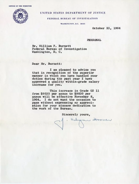 J. Edgar Hoover autograph