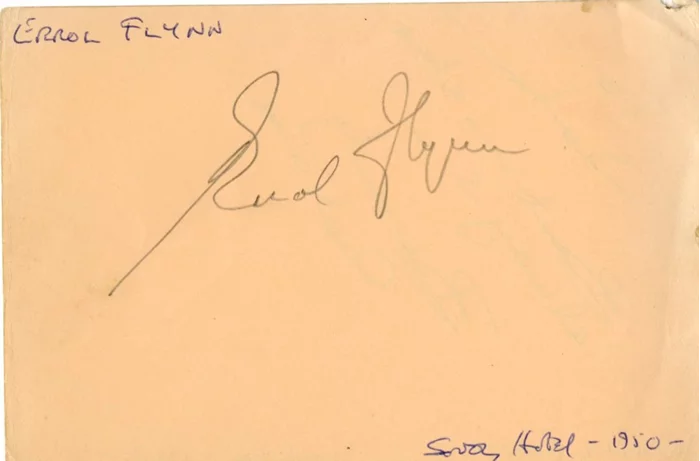 Errol Flynn autograph