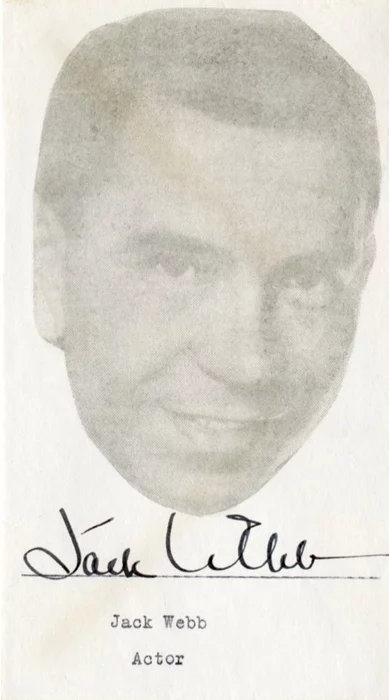 Jack Webb autograph