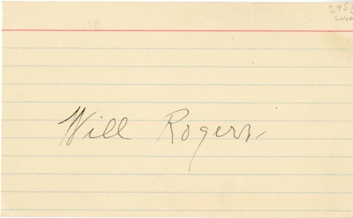 Will Rogers autograph