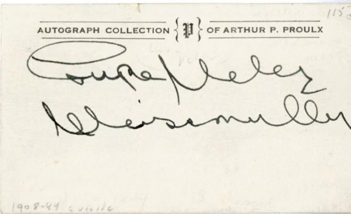 Lupe Velez autograph