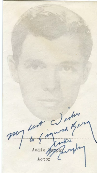Audie Murphy autograph