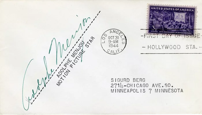 Adolphe Menjou autograph