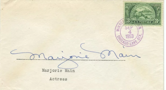 Marjorie Main autograph