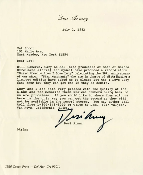 Desi Arnaz autograph