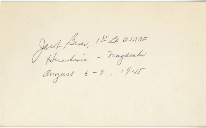 Jacob Beser autograph