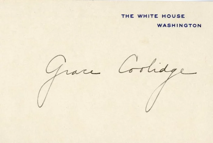 Grace Coolidge autograph