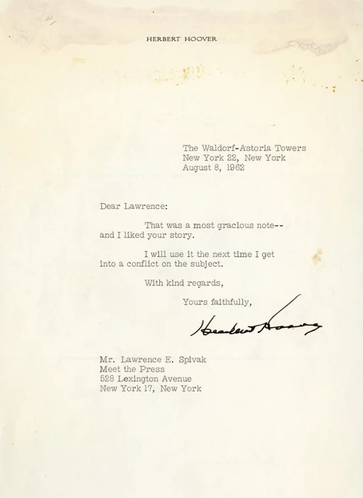 Herbert Hoover autograph