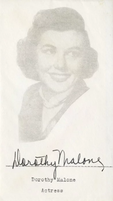Dorothy Malone autograph