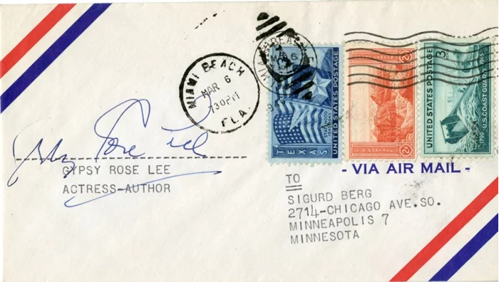 Gypsy Rose Lee autograph