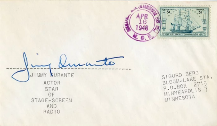 Jimmy Durante autograph