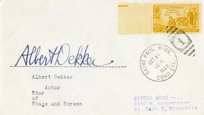 Albert Dekker autograph