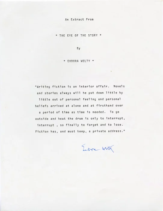 Eudora Welty autograph