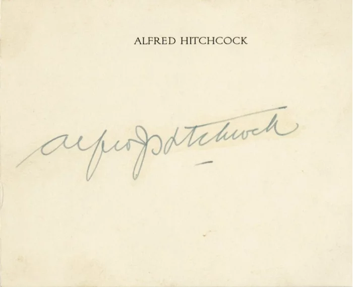 Alfred Hitchcock autograph