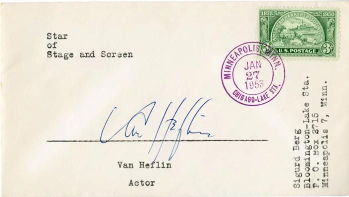Van Heflin autograph