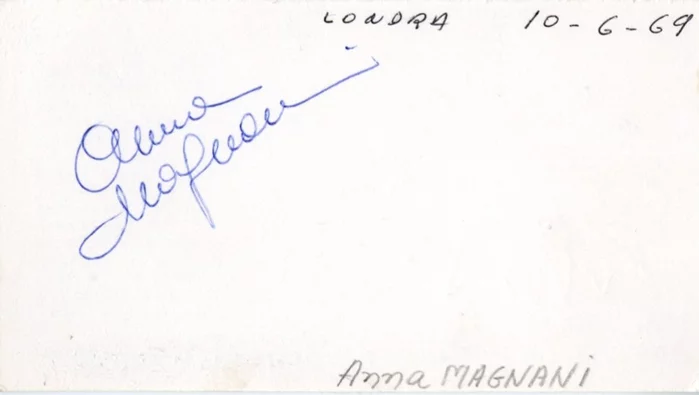 Anna Magnani autograph