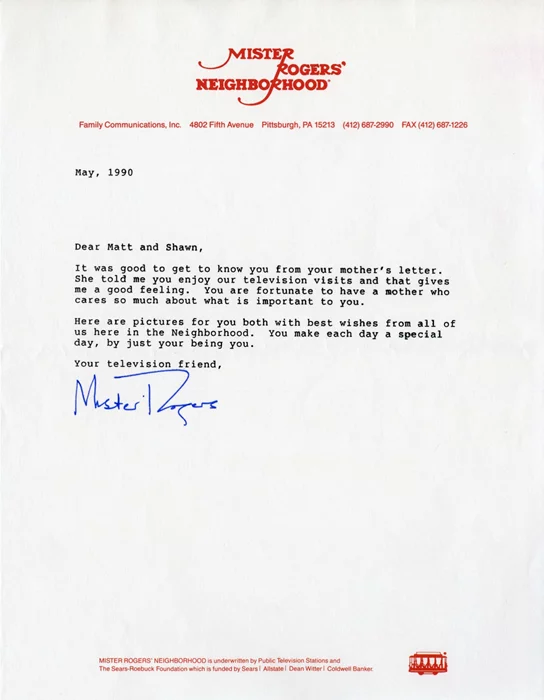 Mister Rogers autograph