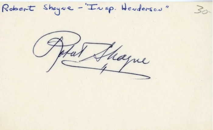 Robert Shayne autograph