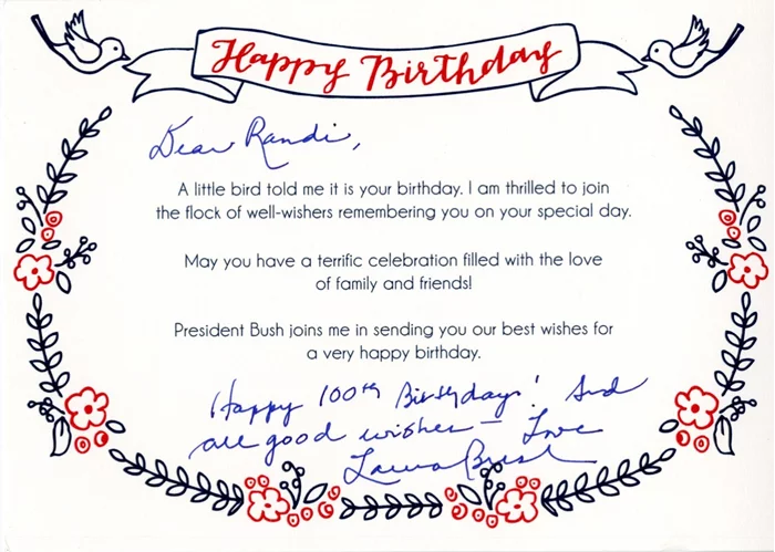 Laura Bush autograph
