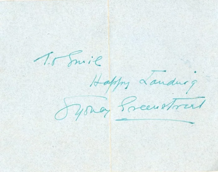 Sydney Greenstreet autograph