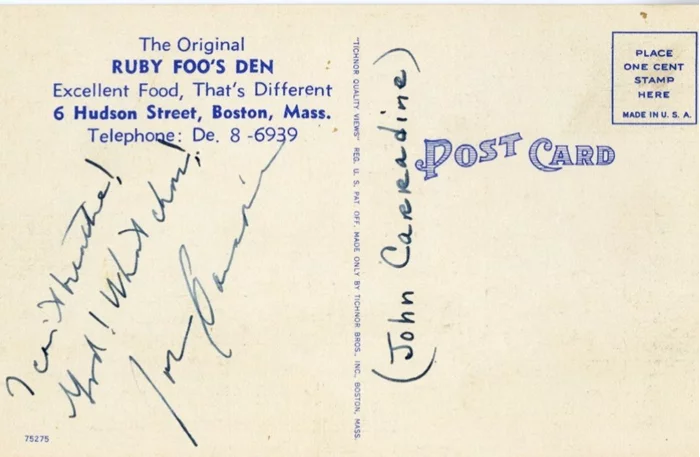 John Carradine autograph