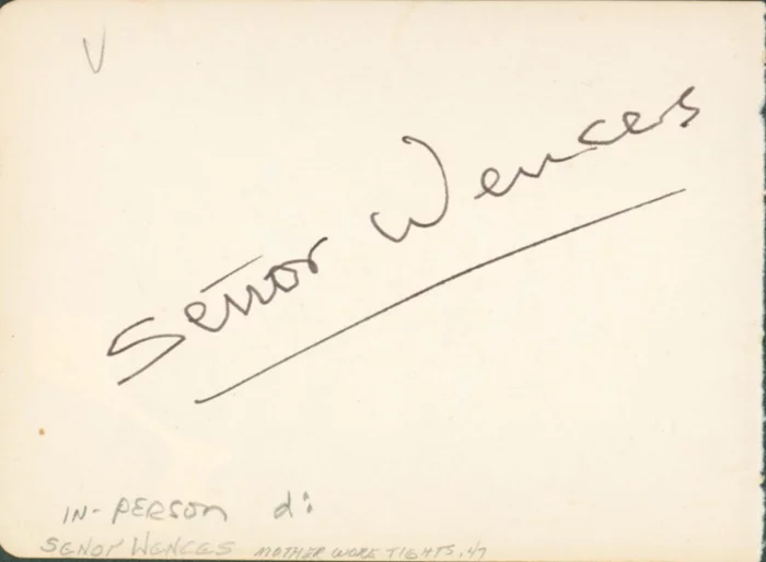 Senor Wences autograph