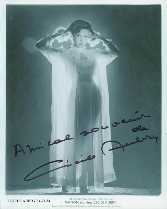 Cecile Aubry autograph