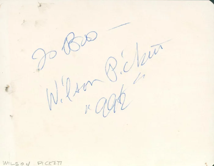 Wilson Pickett autograph