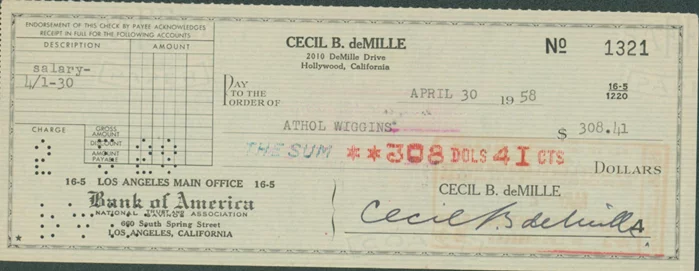 Cecil B. DeMille autograph