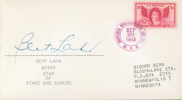 Bert Lahr autograph
