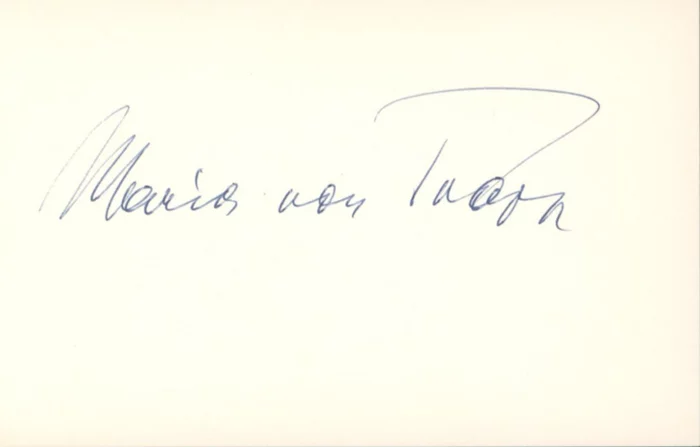 Maria Von Trapp autograph