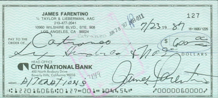 James Farentino autograph