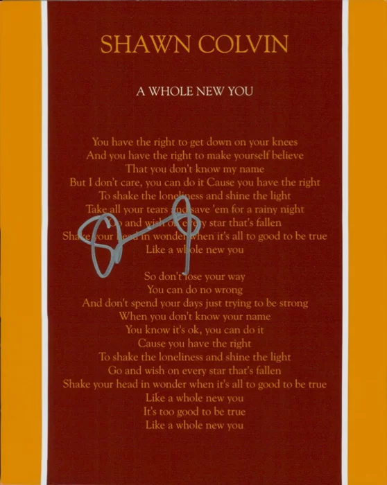 Shawn Colvin autograph