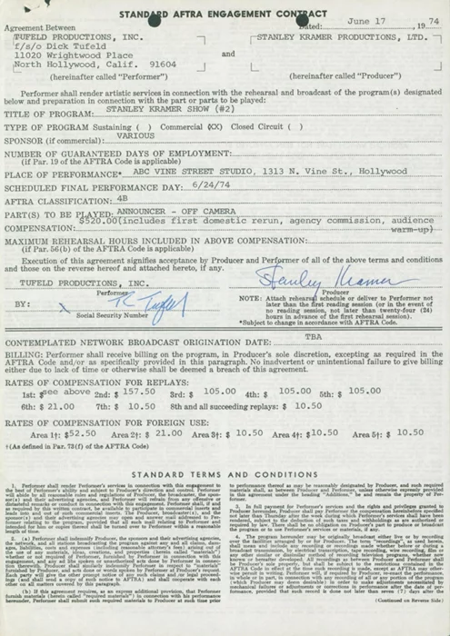 Stanley Kramer autograph